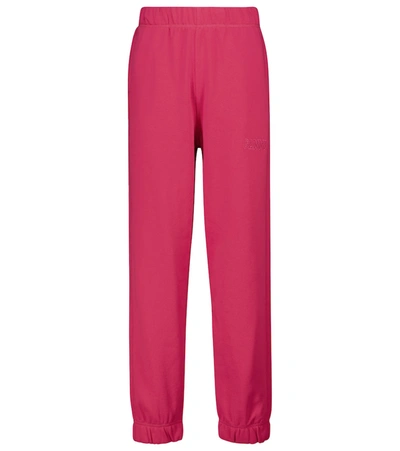 Shop Ganni Software Isoli Cotton-blend Sweatpants In Pink