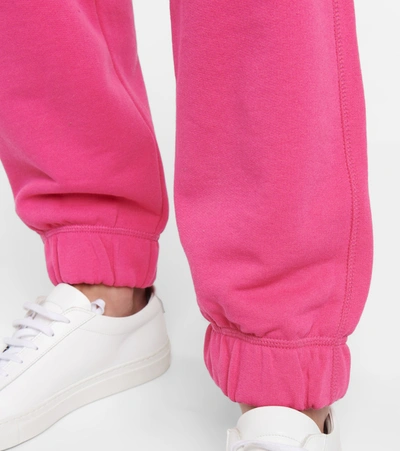 Shop Ganni Software Isoli Cotton-blend Sweatpants In Pink