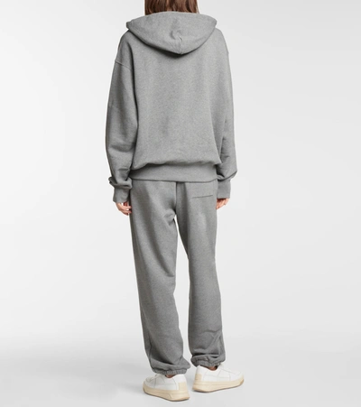 Acne Studios Fiah Face Patch Organic Cotton Zip Hoodie In Grey