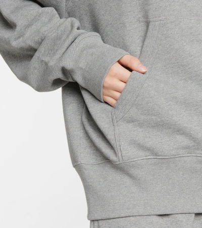 Acne Studios Fiah Face Patch Organic Cotton Zip Hoodie In Grey
