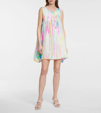 Shop Anna Kosturova Tie-dye Silk Minidress In Multicoloured
