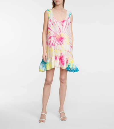 Shop Anna Kosturova Tie-dye Silk Tank Top In Multicoloured