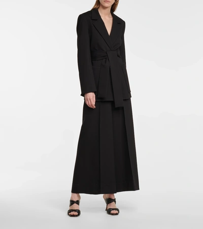 Shop Dorothee Schumacher Emotional Essence Wrap Jacket In Black