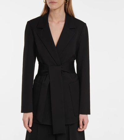 Shop Dorothee Schumacher Emotional Essence Wrap Jacket In Black