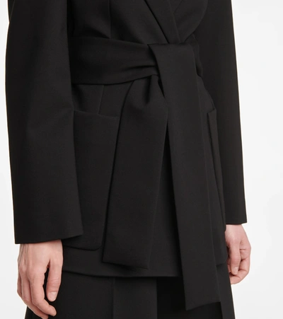 Shop Dorothee Schumacher Emotional Essence Wrap Jacket In Black