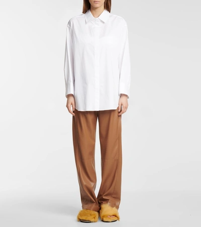 Shop Dorothee Schumacher Poplin Power Shirt And Bra Set In White