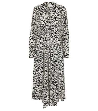 Shop Dorothee Schumacher Wild Moment Leopard-print Silk Midi Dress In Black