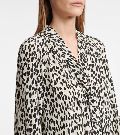 Shop Dorothee Schumacher Wild Moment Leopard-print Silk Midi Dress In Black