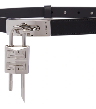 Shop Givenchy Turnlock Leather Belt In Black