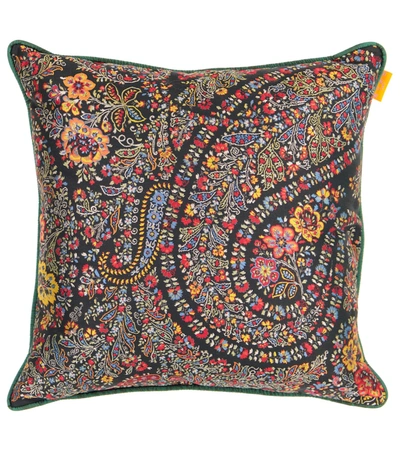 Shop Etro Jacquard Cotton-blend Cushion In Multicoloured