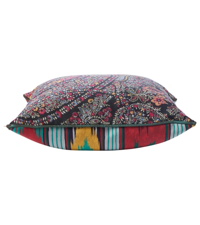 Shop Etro Jacquard Cotton-blend Cushion In Multicoloured