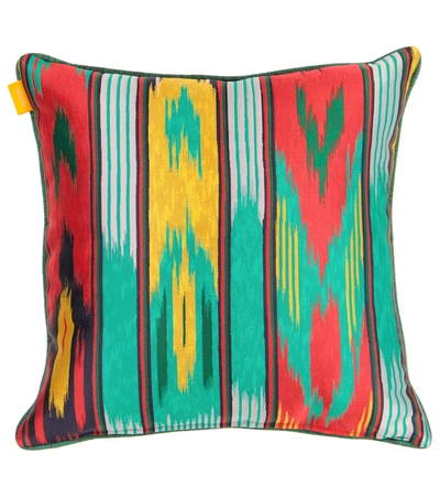 Shop Etro Jacquard Cotton-blend Cushion In Multicoloured