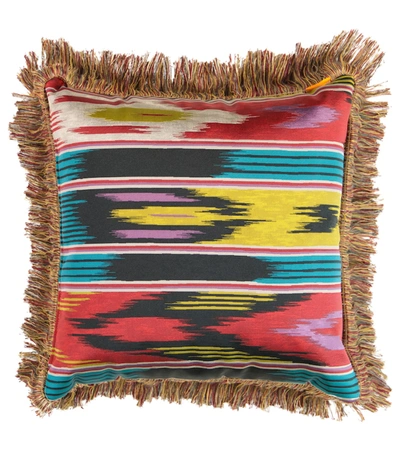 Shop Etro Jacquard Cushion In Multicoloured