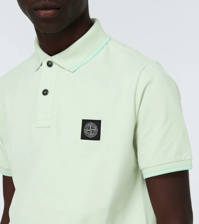 Shop Stone Island Short-sleeved Cotton Polo Shirt In Green