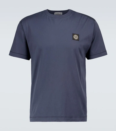 Shop Stone Island Short-sleeved Cotton T-shirt In Blue