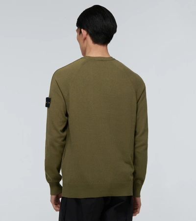 Shop Stone Island Crewneck Cotton Sweater In Green