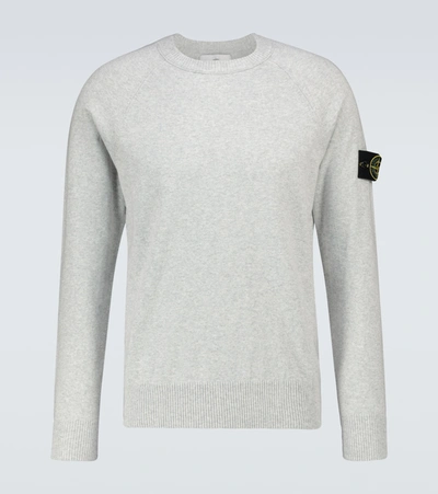 Shop Stone Island Crewneck Cotton Sweater In Grey