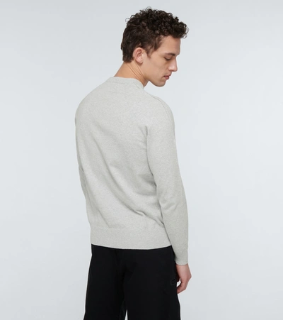 Shop Stone Island Crewneck Cotton Sweater In Grey