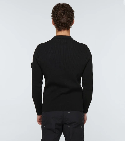 Shop Stone Island Crewneck Cotton Sweater In Black