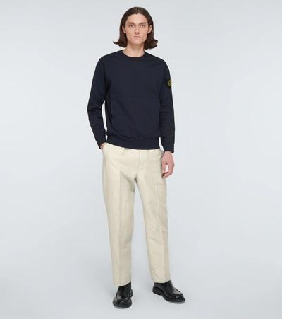 Shop Stone Island Long-sleeved Sweatshirt In Blue