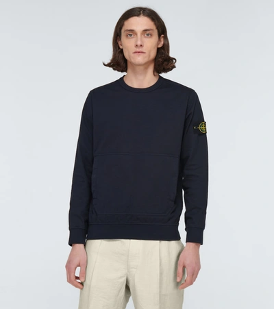 Shop Stone Island Long-sleeved Sweatshirt In Blue