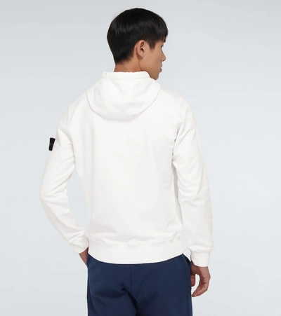 Shop Stone Island Logo Patch Hooded Sweatshirt In White