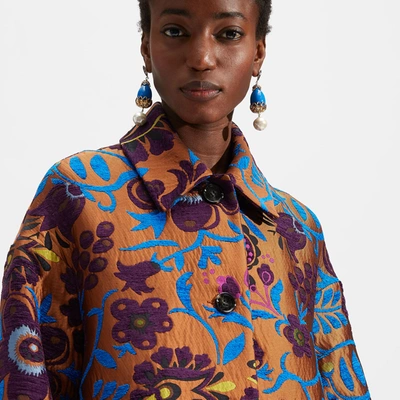 La Doublej Patterned-jacquard Single-breasted Coat In Jacquard Selva
