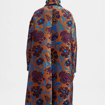 Shop La Doublej Boxy Coat In Jacquard Selva