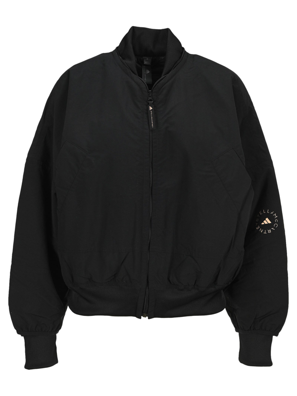 Adidas By Stella Mccartney Logo-print Bomber Jacket In Black | ModeSens