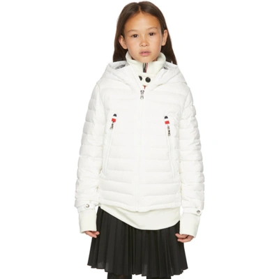 Shop Moncler Kids White Down Sill Jacket