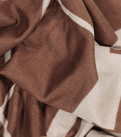 Shop Etro Jacquard Silk Throw In Brown