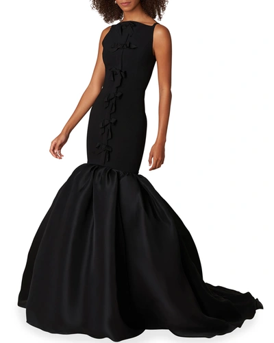Shop Carolina Herrera Bow-front Mermaid Gown In Black