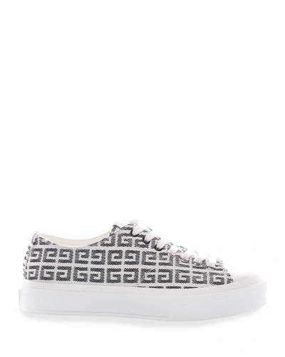 Shop Givenchy City 4g Jacquard Low-top Sneakers In Black White