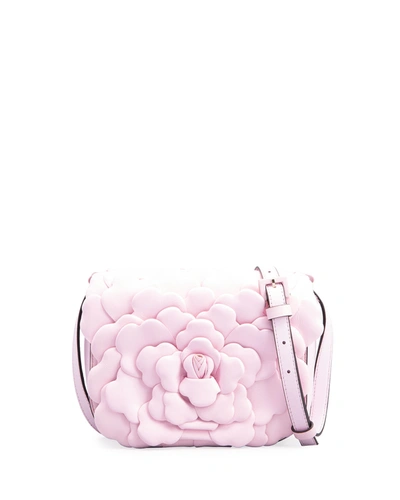 Shop Valentino Atelier Rose 03 Edition Leather Rose Small Shoulder Bag In Light Pink