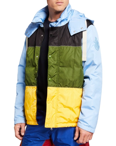 Shop Moncler Genius 1 Moncler Jw Anderson Borealis Colorblock Jacket In Pastel Blue