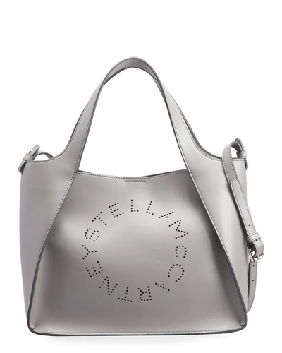 Shop Stella Mccartney Alter Napa Logo Crossbody Bag In Smoke