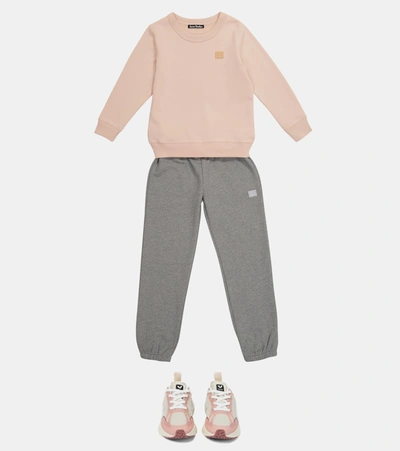 Acne Studios Mini Fairview Face Cotton Sweatshirt In Pink