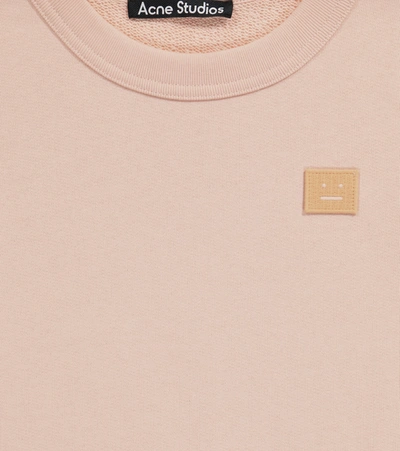 Acne Studios Mini Fairview Face Cotton Sweatshirt In Pink