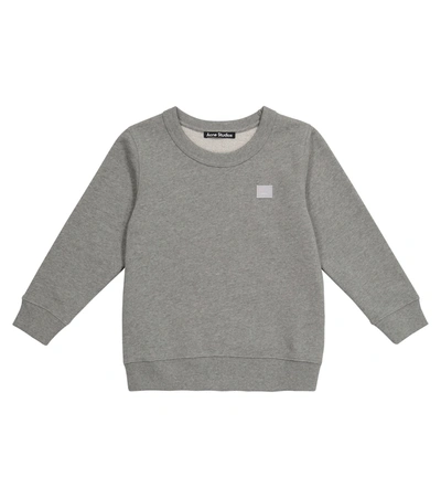 Acne Studios Mini Fairview Face Sweatshirt Gray Melange In Grey