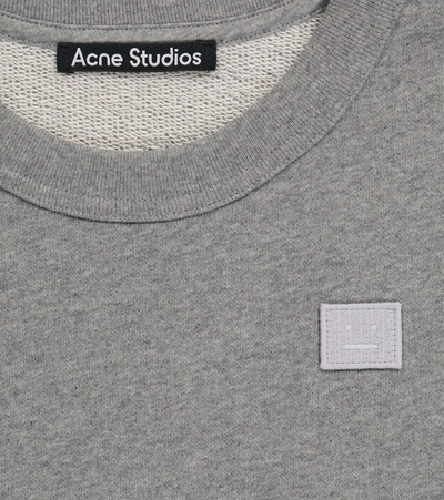 Acne Studios Mini Fairview Face Sweatshirt Gray Melange In Grey