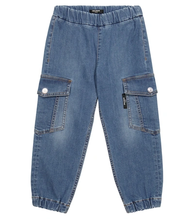 Shop Balmain Denim Pants In Blue