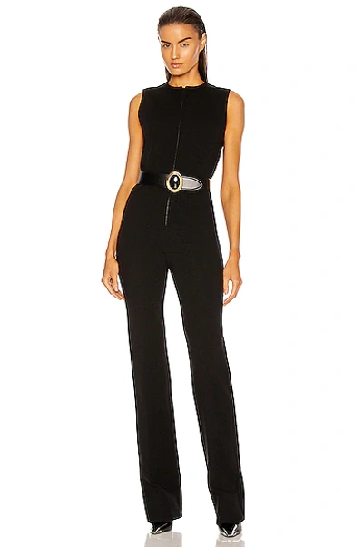 Shop Saint Laurent Sleeveless Jumpsuit In Noir