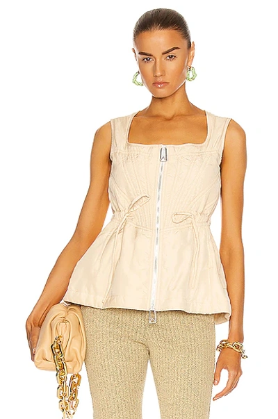 Bottega Veneta Women's Zip-front Washed Shell Top In Seashell