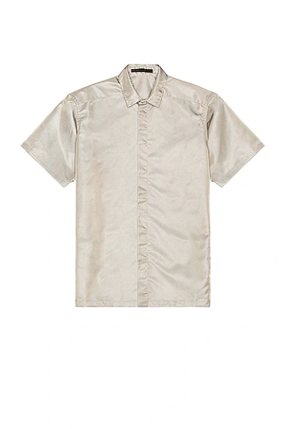 Shop Fear Of God Short Sleeve Nylon Shirt In Grey Iridescent