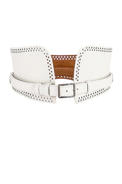 Shop Alaïa Vienne Belt In Blanc Optique