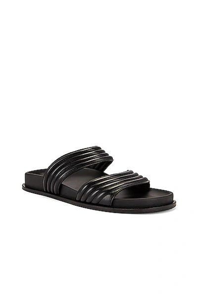 Shop Alaïa Leather Slides In Noir