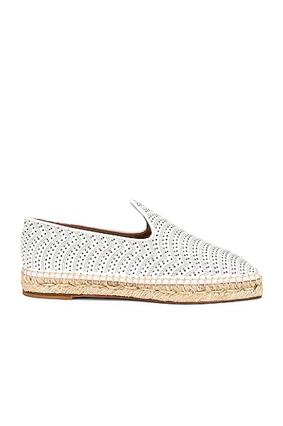 Shop Alaïa Flat Espadrilles In Blanc Casse