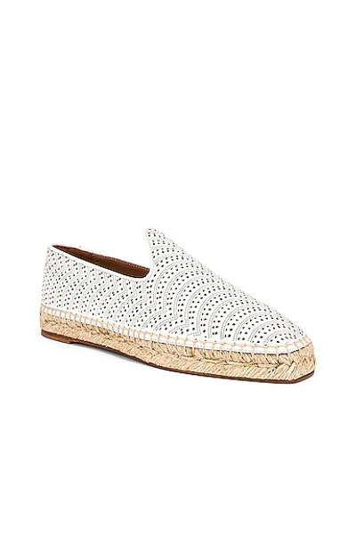 Shop Alaïa Flat Espadrilles In Blanc Casse