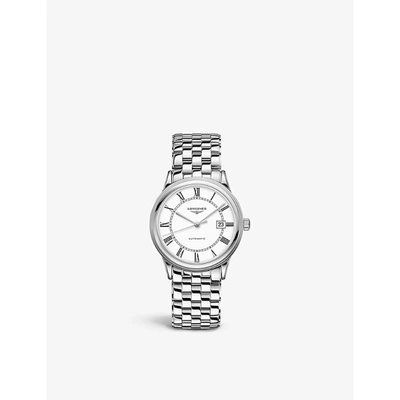 Shop Longines Women's Silver L4.984.4.21.6 Flagship Stainless Steel Watch