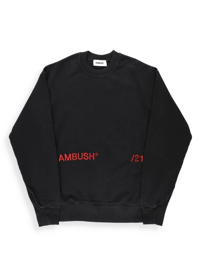 Shop Ambush Logo Embroidered Crewneck Sweatshirt In Black